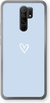Case Company® - Hoesje geschikt voor Xiaomi Redmi 9 hoesje - Klein Hart Blauw - Soft Cover Telefoonhoesje - Bescherming aan alle Kanten en Schermrand