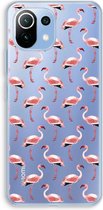 Case Company® - Hoesje geschikt voor Xiaomi Mi 11 Lite hoesje - Flamingo - Soft Cover Telefoonhoesje - Bescherming aan alle Kanten en Schermrand