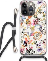 Case Company® - Hoesje met koord geschikt voor iPhone 13 Pro hoesje met Koord - Wilde grassen - Telefoonhoesje met Zwart Koord - Extra Bescherming aan alle Kanten en Over de Schermrand