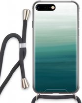 Case Company® - Hoesje met koord geschikt voor iPhone 8 Plus hoesje met Koord - Ocean - Telefoonhoesje met Zwart Koord - Extra Bescherming aan alle Kanten en Over de Schermrand