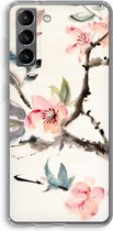 Case Company® - Hoesje geschikt voor Samsung Galaxy S21 hoesje - Japanse bloemen - Soft Cover Telefoonhoesje - Bescherming aan alle Kanten en Schermrand