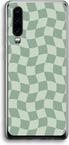 Case Company® - Hoesje geschikt voor Huawei P30 hoesje - Grid Groen - Soft Cover Telefoonhoesje - Bescherming aan alle Kanten en Schermrand