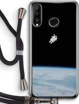 Case Company® - Hoesje met koord geschikt voor Huawei P30 Lite hoesje met Koord - Alone in Space - Telefoonhoesje met Zwart Koord - Bescherming aan alle Kanten en Over de Schermrand