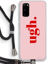 Case Company® - Coque Samsung Galaxy S20 avec cordon - Ugh - Protection de téléphone avec cordon Zwart - Protection sur tous les côtés et sur les bords de l'écran