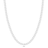 Twice As Nice Halsketting in zilver, parels, lang 60 cm+5 cm