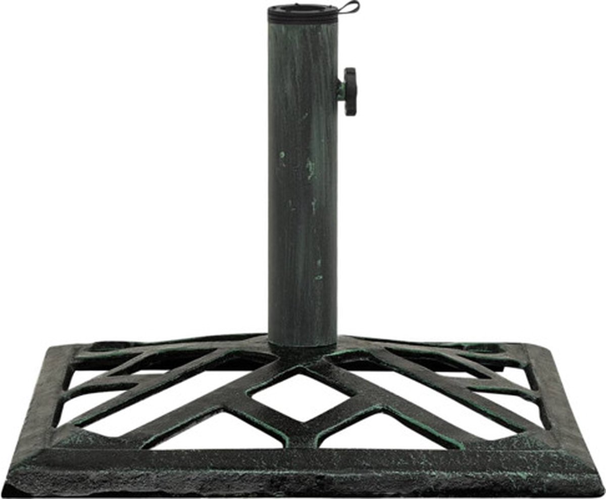 Bol.com vidaXL - Parasolvoet - 44x44x31 - cm - gietijzer - groen aanbieding