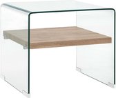 vidaXL - Salontafel - 50x50x45 - cm - gehard - glas - transparant