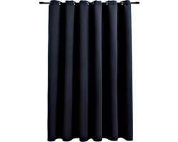 vidaXL - Gordijn - verduisterend - met - metalen - ringen - 290x245 - cm - zwart