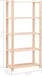 Une étagère ouverte en bois à cinq niveaux, mesurant 80x38x170 cm.