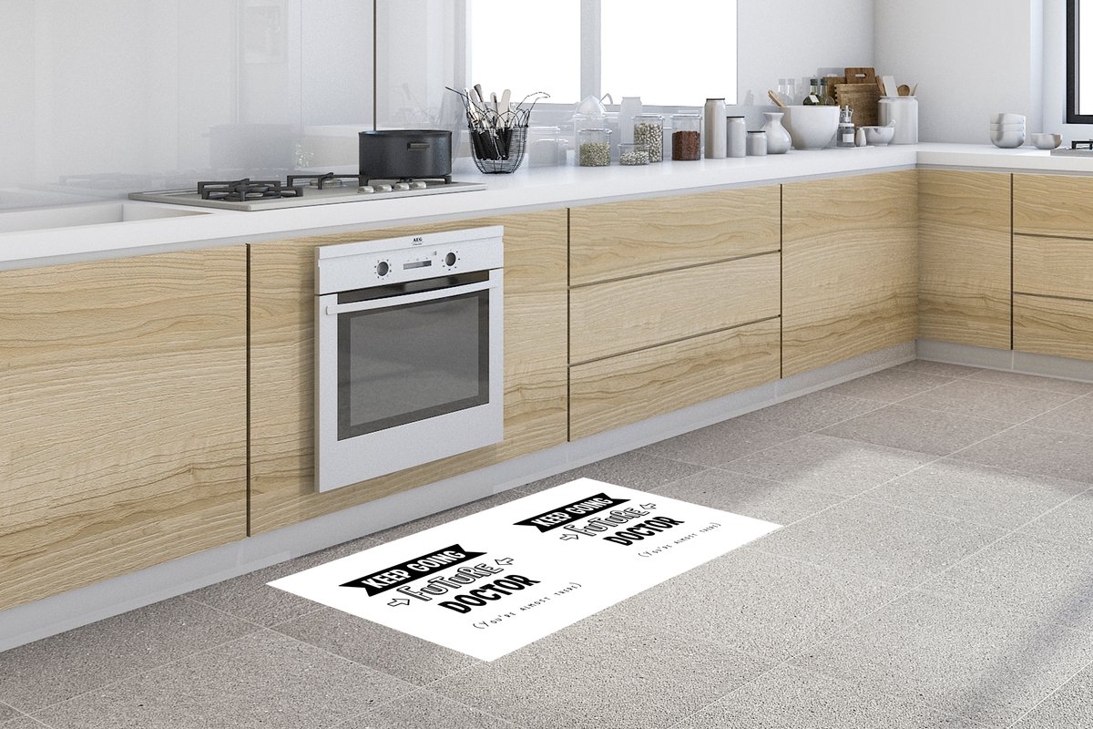 KitchenYeah Keukenloper - Loper keuken - Dokter - Arts - Onderwijs - Studenten - Spreuken - Keukenloper vinyl Multicolor