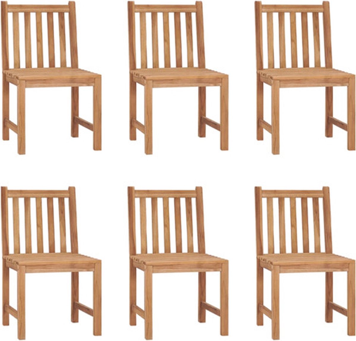 vidaXL - Tuinstoelen - 6 - st - massief - teakhout