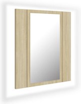vidaXL - Badkamerkast - met - spiegel - LED - 40x12x45 - acryl - sonoma - eikenkleurig