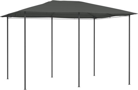 vidaXL - Prieel - 160 - g/m² - 3x4x2,6 - m - antracietkleurig