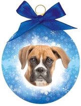 Dieren/huisdieren kerstballen Boxer hond 8 cm - Kerstboomversiering honden kerstballen