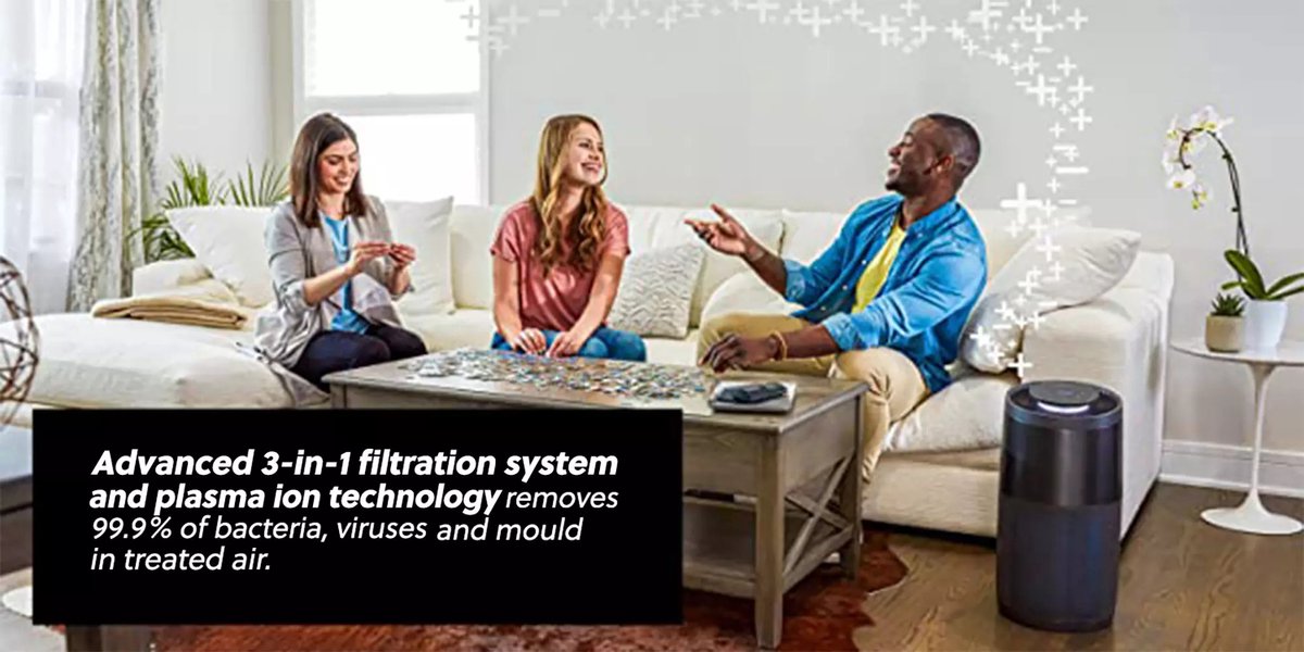 Instant™ Air Purifier Luchtreiniger Wit - Kleine Kamer tot ± 15m² - Met HEPA-13 Filter - 3-in-1 Filtratie Tegen Woning Allergenen & Huisdier Allergie - Verwijdert 99.9% Bacterien, Stof, Rook, & Stuifmeel met Plasma Ion Technologie - AP100 — afbeelding 4