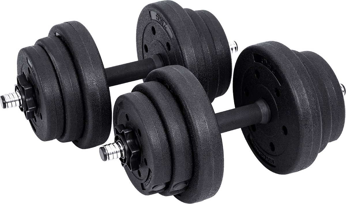 Dumbells - Halterset - Gewichten - Dumbells set - Barbells - Gewichten fitness - Dumbells 20 kg - Zwart