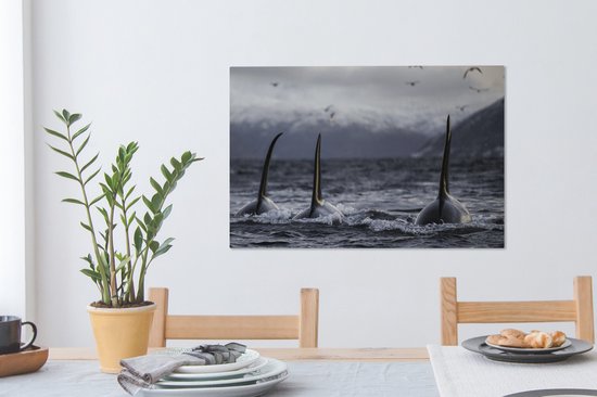 Tableau sur toile Trois Orques - 90x60 cm - Décoration murale