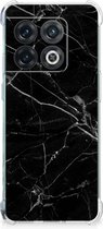 Smartphone hoesje OnePlus 10 Pro Mobiel Hoesje met transparante rand Marmer Zwart