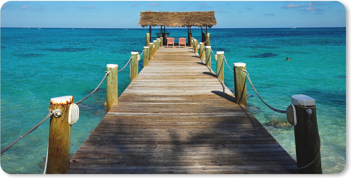 Muismat XXL 90x45 cm - Bureau onderlegger - Bureau mat Steiger op de Bahamas - Bureaumat - Gaming mousepad xl - Bureaulegger groot - Computer deskmat