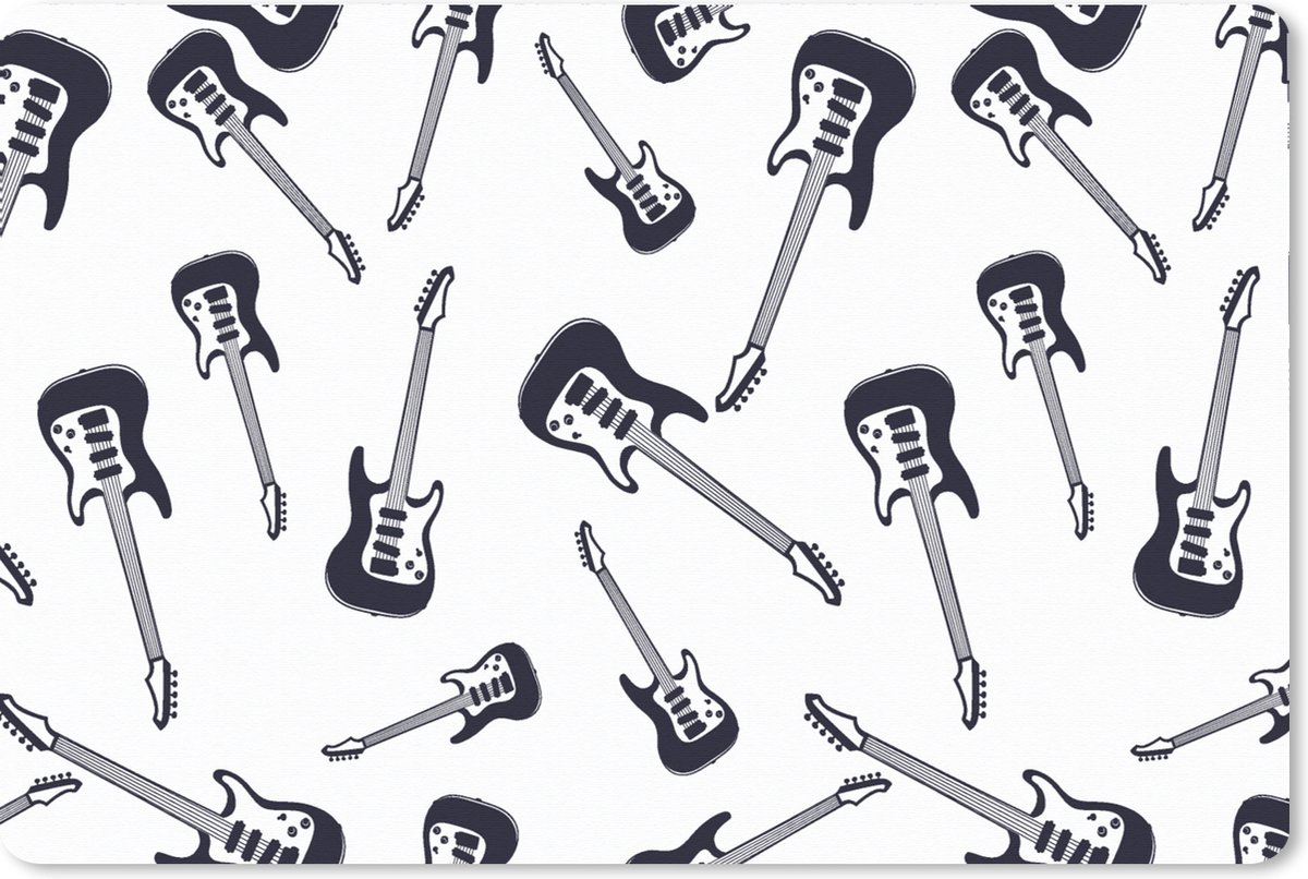 Muismat XXL 120x80 cm - Bureau onderlegger - Bureau mat Tiener - Gitaar - Muziek - Patronen - Bureaumat - Gaming mousepad xl - Bureaulegger groot - Computer deskmat