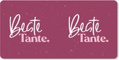Muismat XXL - Bureau onderlegger - Bureau mat - Quotes - 'Beste tante' - Spreuken - 100x50 cm - XXL muismat