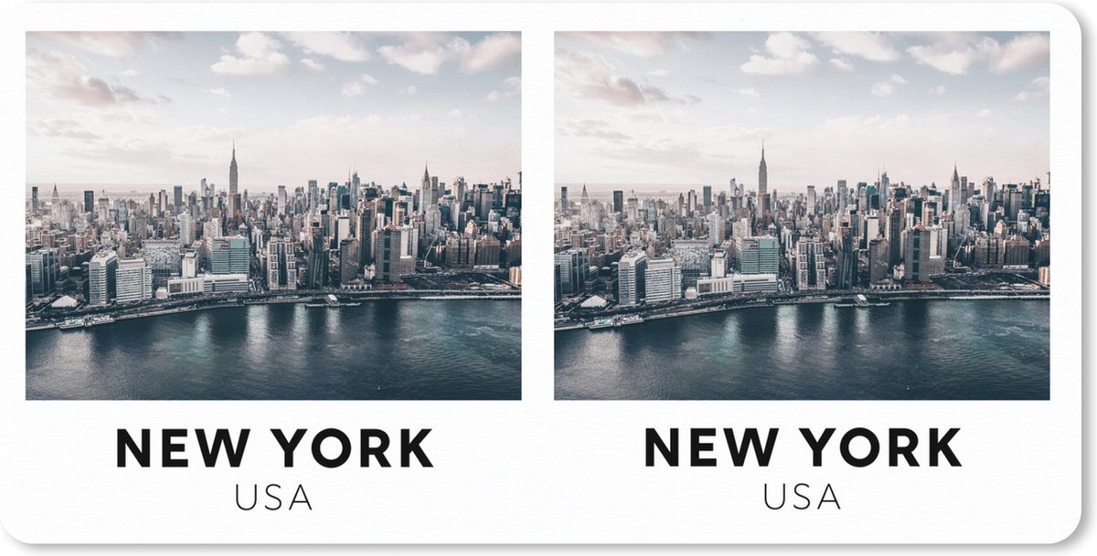Muismat XXL 80x40 cm - Bureau onderlegger - Bureau mat New York - Amerika - Water - Bureaumat - Gaming mousepad xl - Bureaulegger groot - Computer deskmat