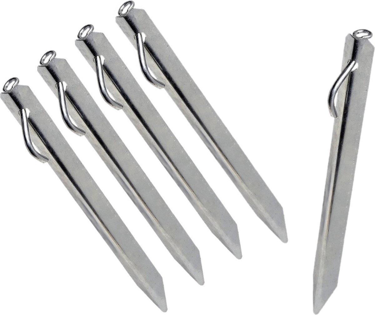 16x stuks grondpennen/tentharingen metaal met oog 38 cm - Rotspennen