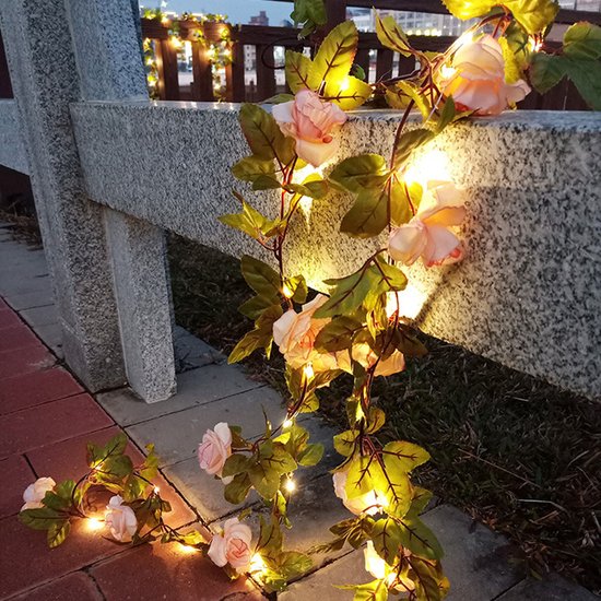 Enlace Lichtsnoer Bloemen, 6M 40 LED Kersenbloesem Lichtsnoer Op Batterijen, 2 Modi Flitsend en Continu Licht, Veelkleurige Bloemen Lichtsnoer voor Tuin, Bruiloft, Binnen, Buiten, Feestdecoratie