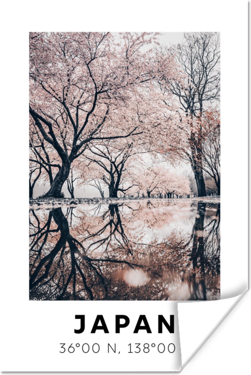 Poster Japan - Bloesems - Bomen - 60x90 cm