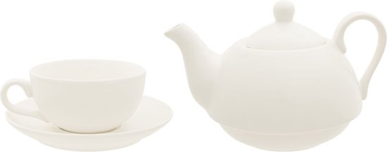 Cosy & Trendy Theepot met Kop & Schotel - Filtertheepot: 42cl - Kop: 34cl - Schotel: Ø17cm