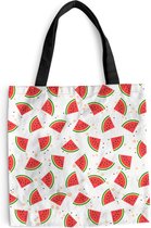 Sac bandoulière - Sac de plage - Shopper Summer - Pastèque - Rose - 40x40 cm - Sac coton