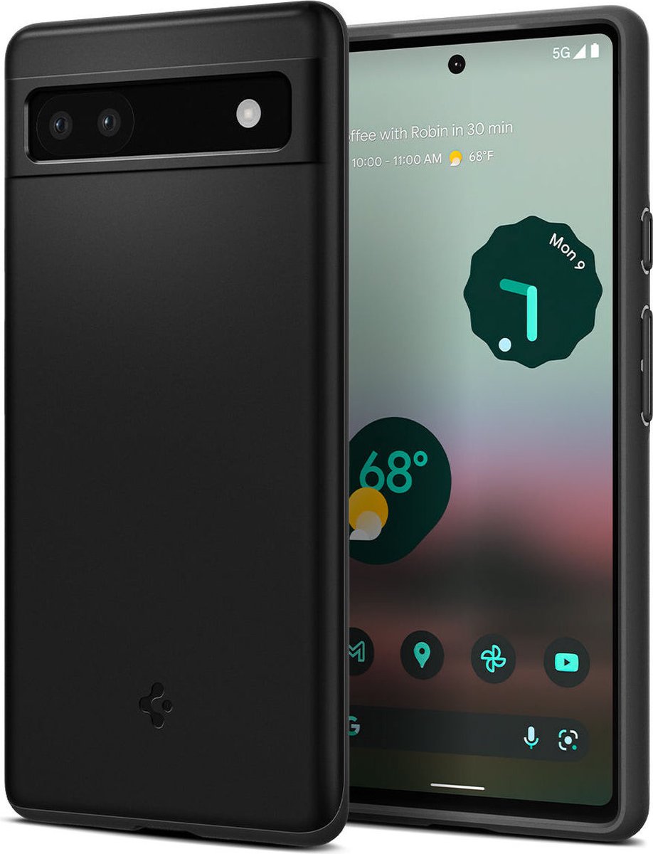 Spigen Thin Fit Google Pixel 6A Hoesje Back Cover Zwart