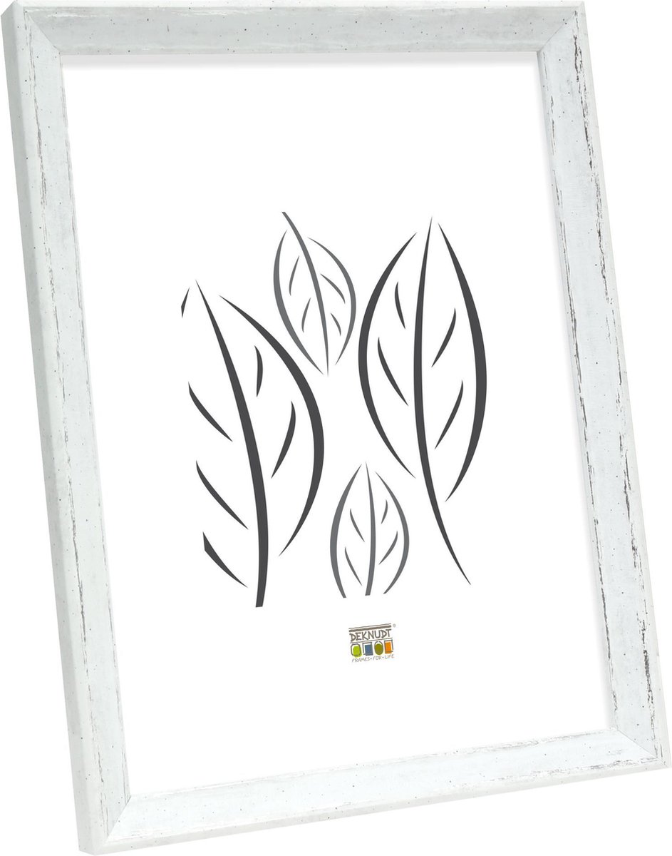 Deknudt Frames fotolijst S46DF1 - wit met biesje - voor foto 20x20 cm