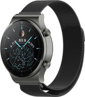 Strap-it Smartwatch bandje Milanese - geschikt voor Huawei Watch GT / GT 2 / GT 3 / GT 3 Pro / GT 4 46mm / GT 2 Pro / GT Runner / Watch 3 (Pro) / Watch 4 (Pro) / Watch Ultimate - Zwart