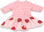 Habits de poupée Götz robe à rayures, tulle et paillettes fraise pour poupée de 45-50cm
