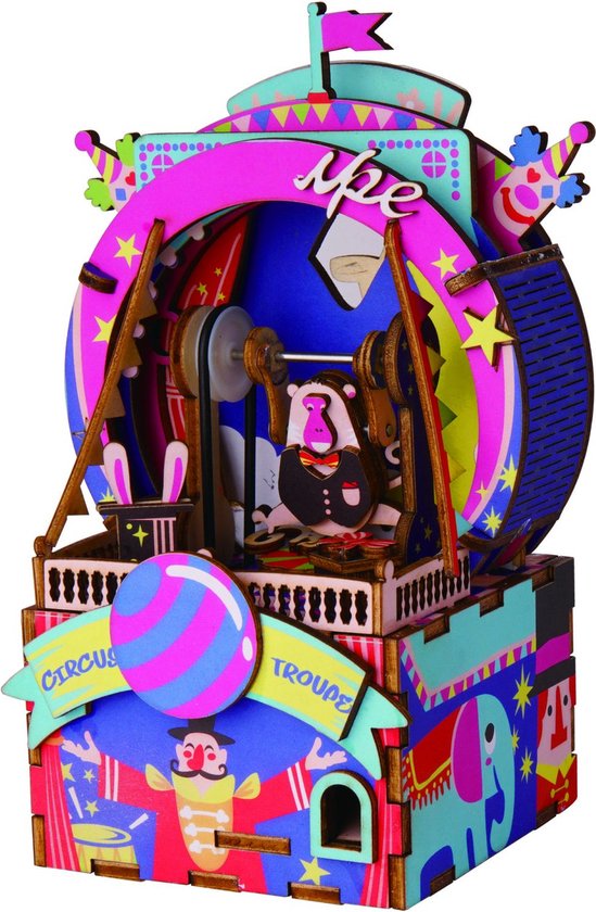 Robotime, Muziekdoos Hout DIY 3D Puzzel Merry-Go-Round, AM304, 7,3x8x17 Robotime, Muziekdoos Hout DIY 3D Puzzel Merry-Go-Round, AM304, 7,3x8x17