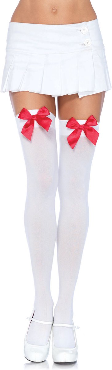 Nylon Thigh Highs With Bow