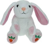 Pluche witte konijn/haas knuffel 14 cm speelgoed - Konijnen/hazen bosdieren knuffels - Speelgoed voor kinderen