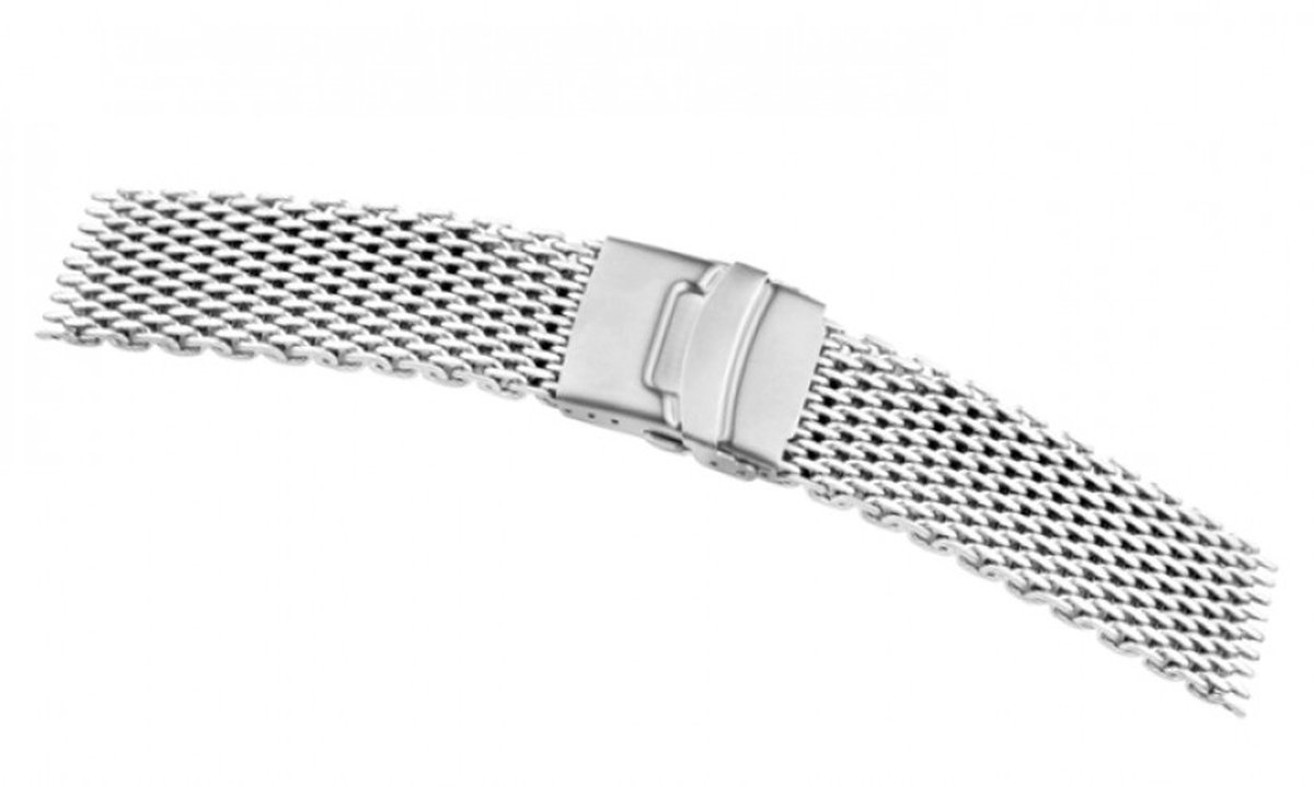 Horlogeband Mesh Shark L Lengte - StaaL - 22mm