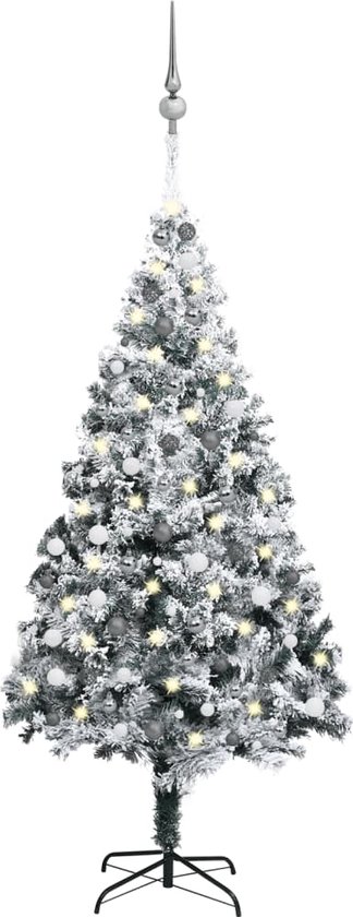 KOMFOTTEU Kunstkerstboom 240 cm kerstboom met metalen standaard met 1000 twijgpunten, dennennaalden van pvc, voor thuis, winkels, kantoor (240 cm