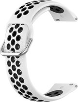 Siliconen bandje - geschikt voor Samsung Galaxy Watch 6 / Watch 6 Classic / Watch 5 / Watch 5 Pro / Watch 4 / Watch 4 Classic / Watch 3 41 mm / Active / Active 2 / Watch 42 mm - wit-zwart