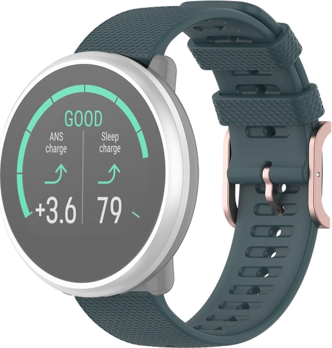 Siliconen bandje - geschikt voor Huawei Watch GT 2 42 mm / GT 3 42 mm Active / Elegant / GT 3 Pro 43 mm en Polar Ignite 2 / 3 / Pacer / Unite - olijfgroen