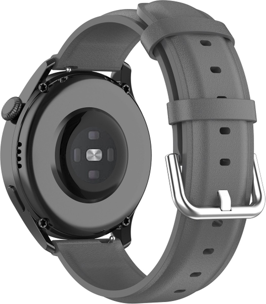 Leren bandje - geschikt voor Garmin Vivoactive 4 / Venu 2 / Venu 3 / Forerunner 255 / 265 - grijs