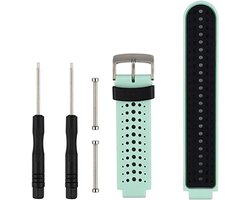 Siliconen bandje - geschikt voor Garmin Forerunner 220 / 230 / 235 / 620 / 630 / 735XT / Approach S20 / S5 / S6 - mintgroen-zwart