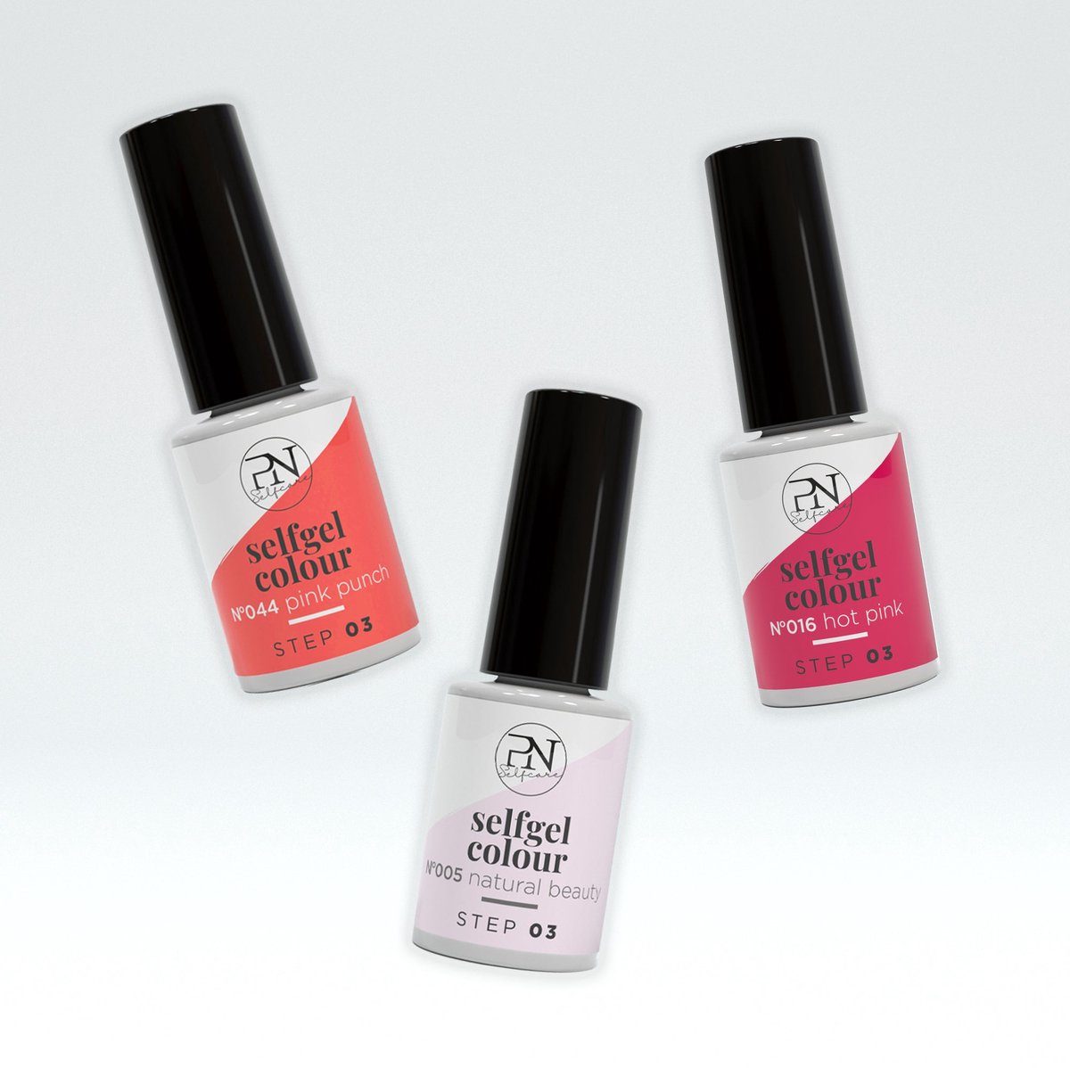 PN Selfcare - Roze Gellak Gellak Set van 3 (Roze) - Cruely Free - Pink - Semi Permanent - Gel Nagellak
