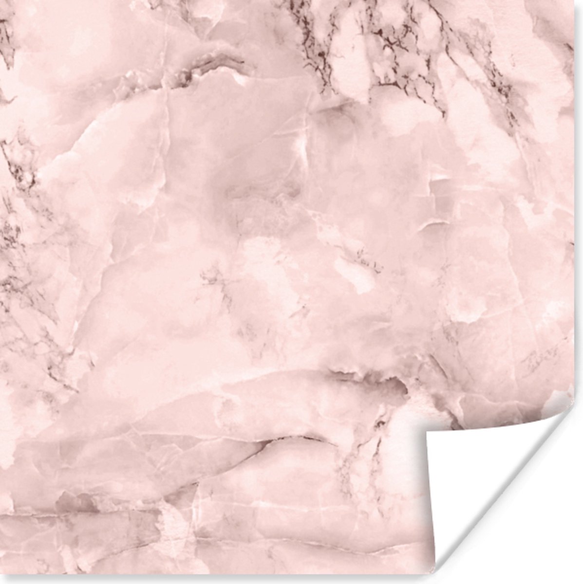 Poster Marmer - Rosé - Stenen - 50x50 cm