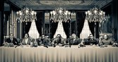 The Gangsters Last Supper B&W - Dibond, 160x90