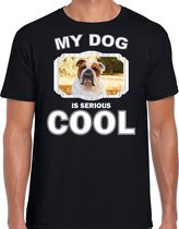 Britse bulldog honden t-shirt my dog is serious cool zwart - heren - Britse bulldogs liefhebber cadeau shirt S