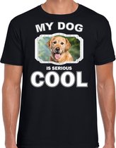 Golden Retriever honden t-shirt my dog is serious cool zwart - heren - Golden Retrievers liefhebber cadeau shirt M