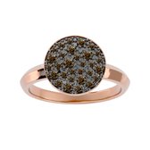 AËLRA 18K gouden damesring met 0,45 ct natuurlijke ronde bruine diamanten